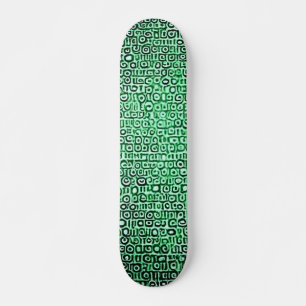 Zwart-groene computercode #1 skateboard