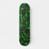 Zwart-groene computercode #5 skateboard (Voorkant)