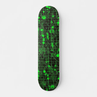 Zwart-groene computercode #5 skateboard