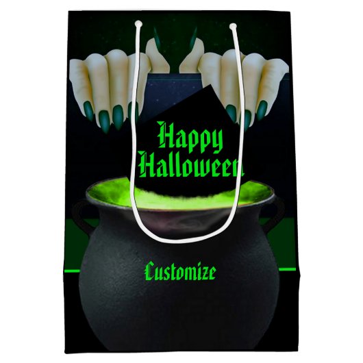 Zwart-groene heks Brew Medium Cadeauzakje (Achterkant)