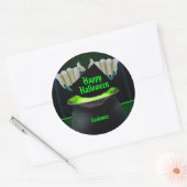 Zwart-groene heks Brew Ronde Sticker (Envelop)