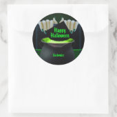 Zwart-groene heks Brew Ronde Sticker (Tas)