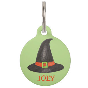 Zwart Groene Heksenheksen Petten Happy Halloween Huisdierpenning