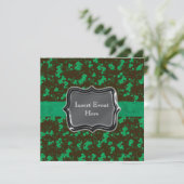 Zwart groene Ierse bruiloftfeest Kaart (Staand voorkant)