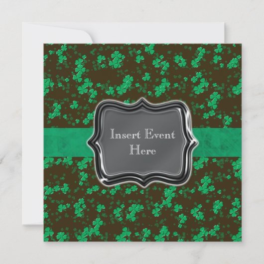Zwart groene Ierse bruiloftfeest Kaart (Voorkant)
