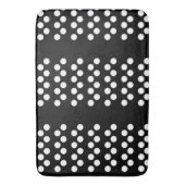 Zwart: Groot wit Polka Dot Patroon Badmat (Voorkant Verticaal)