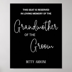 Zwart Grootmoeder van de bruidegom Memorial Bruilo Poster