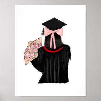 Zwart Haar Coquette Afstuderen Art Print