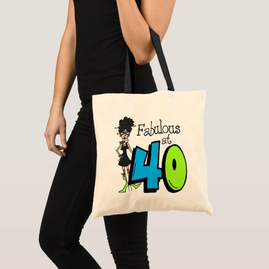 Zwart Haar Fabelachtig bij Verjaardag 40 Tote Bag (Voorkant (product))