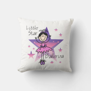 Zwart Haar Meisje Little Star Ballerina Kussen