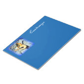 zwart haar zeemeermin blauw aangepast notitieblok (Schuin)