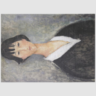Zwart Haired Jong Meisje, Modigliani Tissuepapier