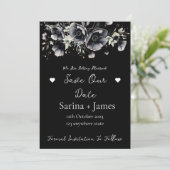 Zwart Halloween Autum Bruiloft Save The Date Kaart (Staand voorkant)