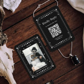 Zwart Halloween Bruiloft RSVP QR Code Informatiekaartje