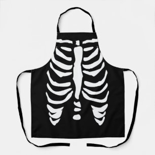 Zwart Halloween party apron met skeletribkooi Schort