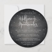 Zwart  Halloween Spooktacular Square/Round Kaart (Voorkant)