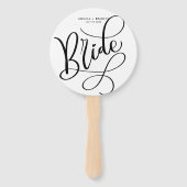 Zwart Hand Geletterd Script bruid bruiloft fan Handwaaier (Achterkant)