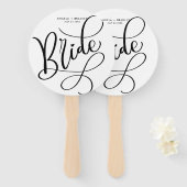 Zwart Hand Geletterd Script bruid bruiloft fan Handwaaier (Voorkant en achterkant)