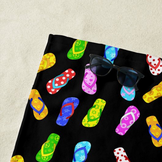 Zwart handdoekje van het fluitpatroon omdraaien strandlaken (In situ)