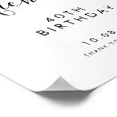 Zwart Handgeschreven Script 40th Verjaardag Welkom Poster (Hoek)