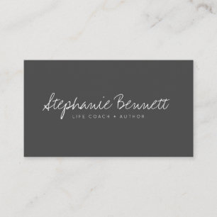 Zwart handgeschreven script handtekening logo life visitekaartje