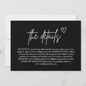 Zwart Handgeschreven Script Wedding Enclosure Kaar Kaart (Voorkant)