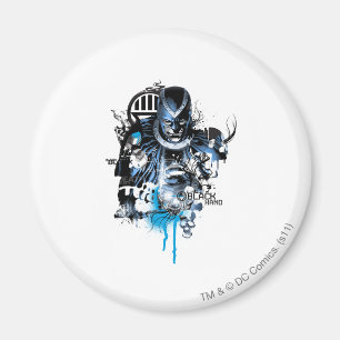 Zwart handje - Blauwe inkeping Magneet