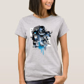 Zwart handje - Blauwe inkeping T-shirt (Voorkant)