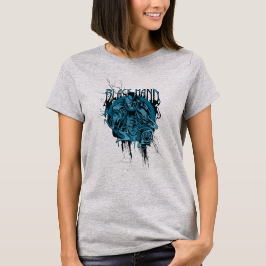 Zwart handje - Grafisch collage T-shirt (Voorkant)