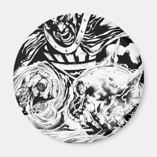 Zwart handje met schedel paneel 2 magneet