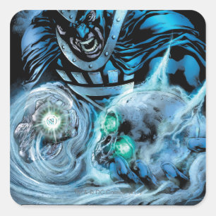 Zwart handje met schedel paneel vierkante sticker