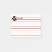 Zwart handschrift afdrukken en rood hart post-it® notes (Voorkant)