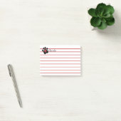 Zwart handschrift afdrukken en rood hart post-it® notes (Kantoor)