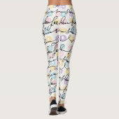 Zwart handschrift en cirkels leggings (Achterkant)