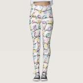 Zwart handschrift en cirkels leggings (Voorkant)