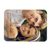 Zwart  handschrift Foto opslaan Datum Magneet (Horizontaal)