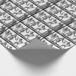 Zwart handschrift met vingerafdruk cadeaupapier