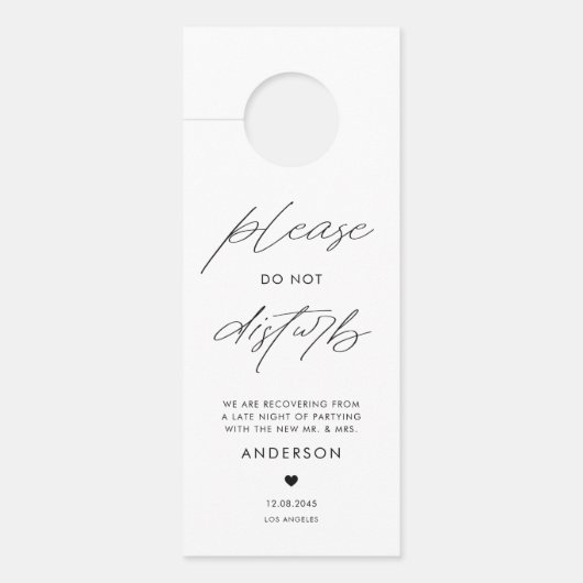 Zwart handschrift niet storen bruiloft (Voorkant)