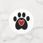 Zwart handschrift Rood hart afdrukken Confetti (Kleine voorkant)