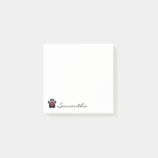 Zwart handschrift Rood hart afdrukken Post-it® Notes (Voorkant)