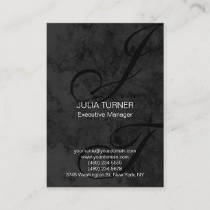 Zwart handschrift zwart monogram grijs Uniek Visitekaartje