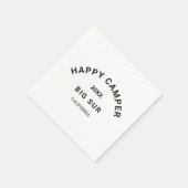 Zwart Happy Camper Crest Camping Servet (Hoek)