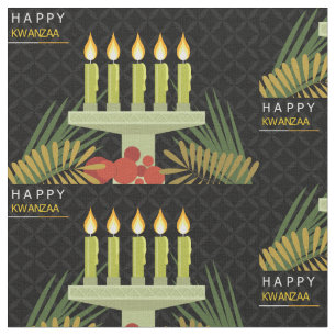 Zwart Happy Kwanzaa stof