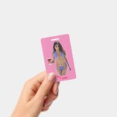 Zwart-harige Bikini Schoonheid Thunder_Cove  Badge (Handheld)