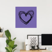 zwart hart 1 poster (Thuiskantoor)