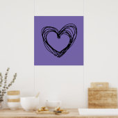 zwart hart 1 poster (Keuken)