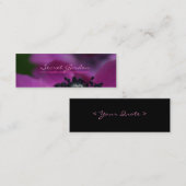 Zwart hart 3 Anemone Mini Business Kaarten Mini Visitekaartje (Voorkant / Achterkant)