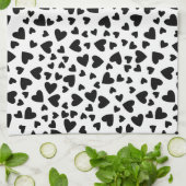 Zwart hart Aangepaste achtergrondkleur Theedoek (Gevouwen)