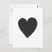 Zwart hart briefkaart (Voorkant / Achterkant)