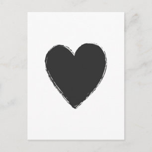 Zwart hart briefkaart